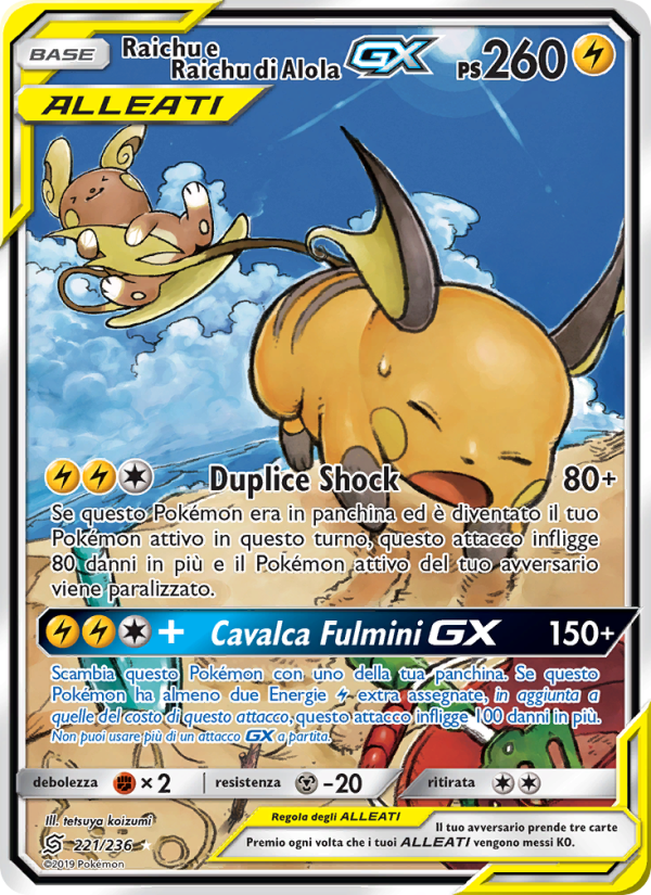 Raichu e Raichu di Alola GX