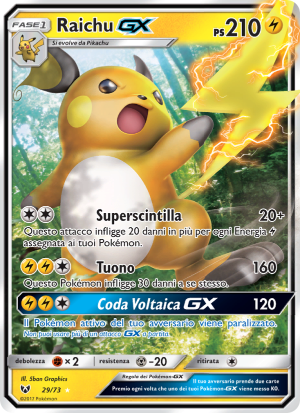 Raichu GX from Leggende Iridescenti