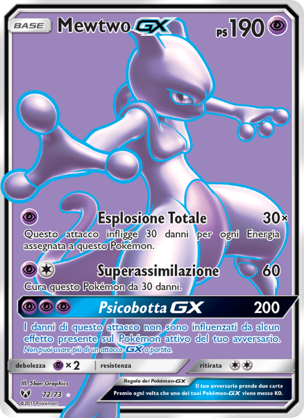 Mewtwo GX from Leggende Iridescenti