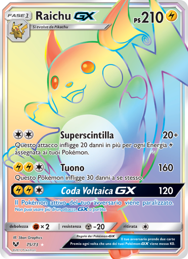 Raichu GX from Leggende Iridescenti