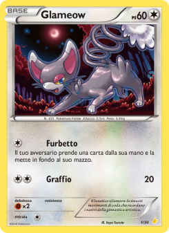 Glameow from XY trainer Kit (Pikachu Libre)