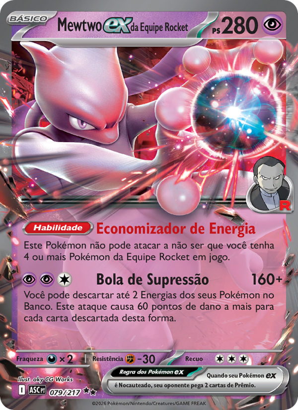 Mewtwo ex da Equipe Rocket from Heróis Excelsos