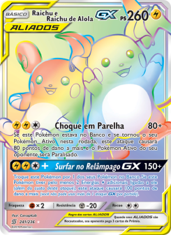 Raichu e Raichu de Alola GX