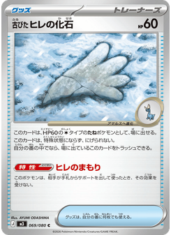 古びたヒレの化石