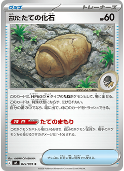 古びたたての化石