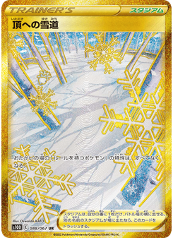 頂への雪道