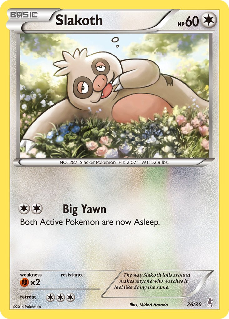 Slakoth — Common card from XY trainer Kit (Bisharp)