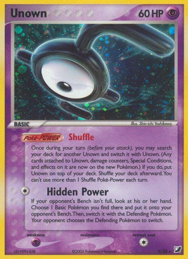 Unown — #E, Rare Holo