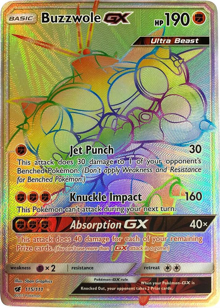 Buzzwole GX — Secret Rare card from Crimson Invasion