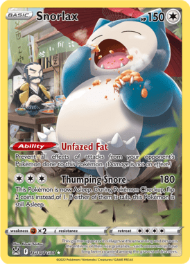 Snorlax — Rare card from Lost Origin Trainer Gallery