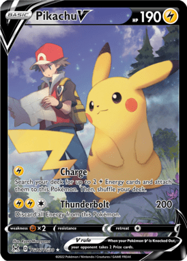 Pikachu V — Ultra Rare card from Lost Origin Trainer Gallery