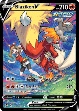 Blaziken V — Holo Rare V card from Silver Tempest Trainer Gallery