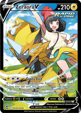 Zeraora V — Holo Rare V card from Silver Tempest Trainer Gallery