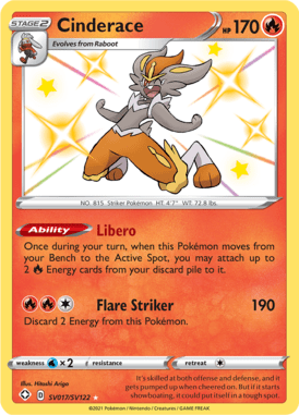 Cinderace from Shining Fates Shiny Vault