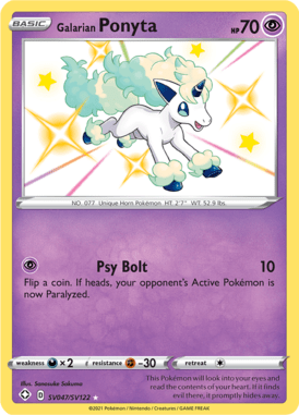 Galarian Ponyta — Shiny rare card from Shining Fates Shiny Vault