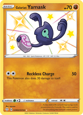 Galarian Yamask from Shining Fates Shiny Vault
