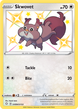 Skwovet from Shining Fates Shiny Vault