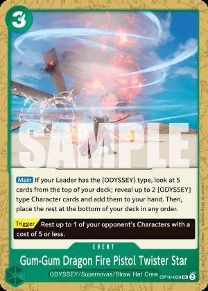 Gum-Gum Dragon Fire Pistol Twister Star